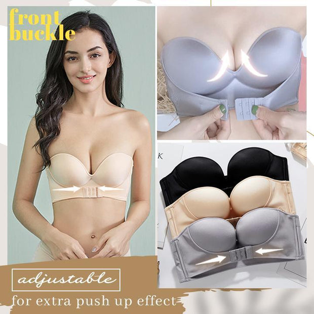 Strapless Front Wire-free Push Up Bra