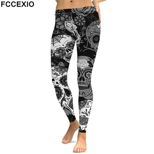 3D Skull Design Legging
