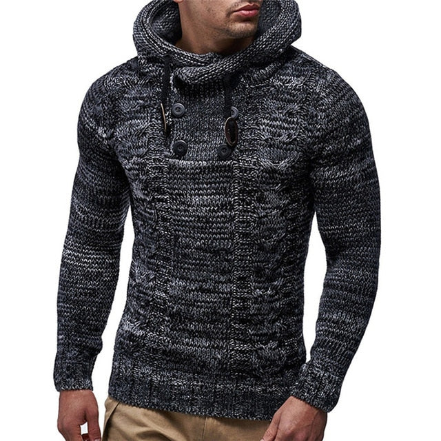 Men's Hoodie Knitted Fashion Pullovers Sweatshirt
