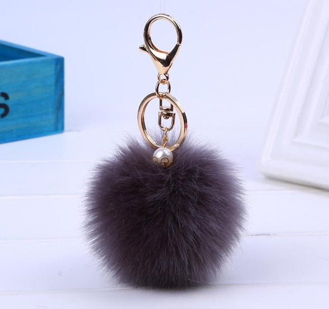 Fur Keychain Pom Pom