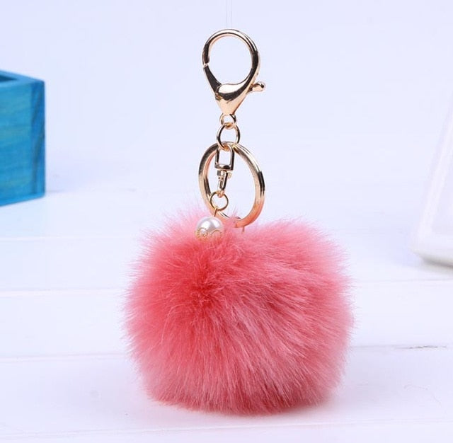 Fur Keychain Pom Pom