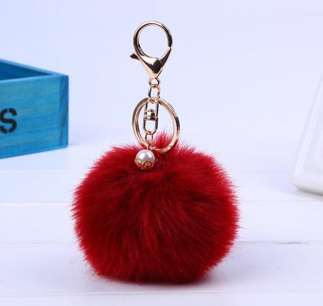 Fur Keychain Pom Pom