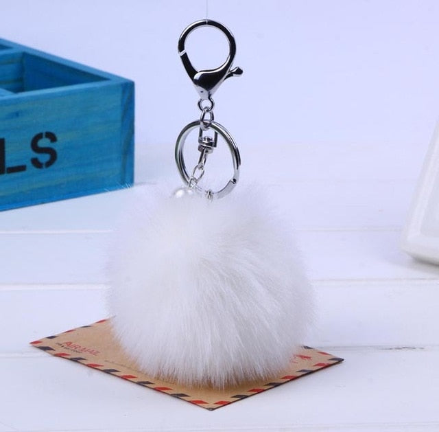 Fur Keychain Pom Pom