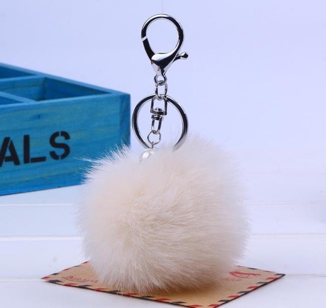 Fur Keychain Pom Pom