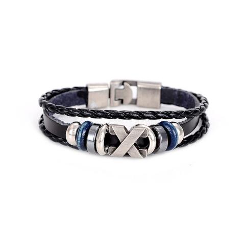 Genuine Leather and Stainless Steel Multilayer Braided Rope Bracelets