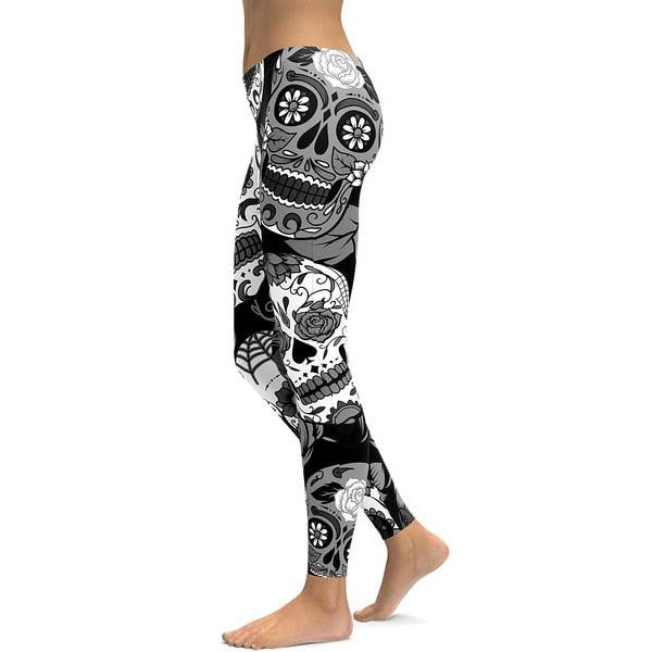 Skull Print Leggings (Available in Plus Size)