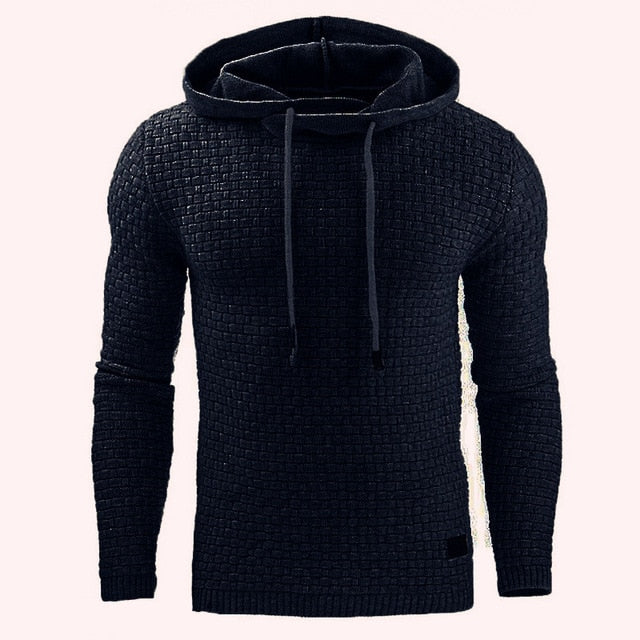 Knitted Men's Sweater Casual Hooded Pullover