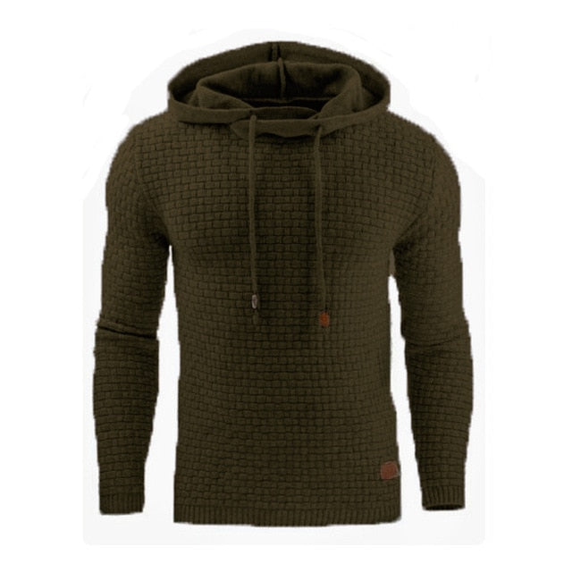 Knitted Men's Sweater Casual Hooded Pullover