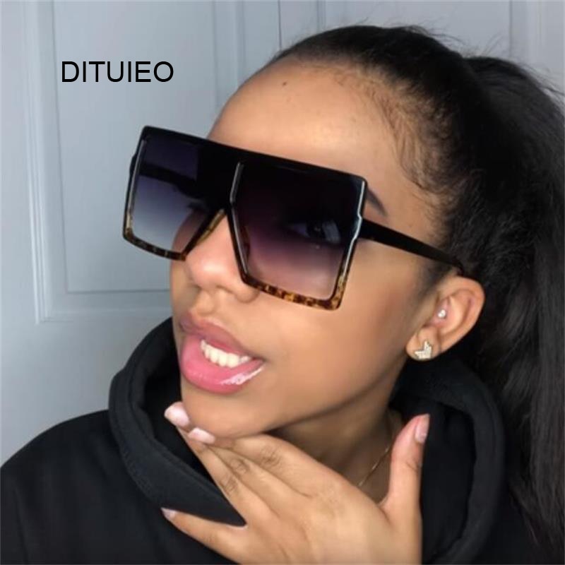 Oversized Sunglasses Black Fashion Square Glasses
