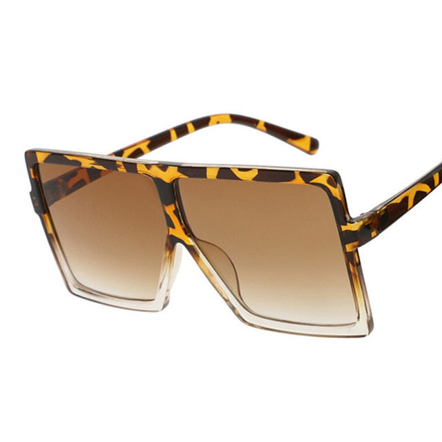 Oversized Sunglasses Black Fashion Square Glasses
