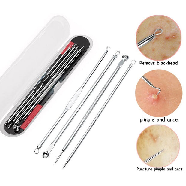 4pcs/set Blackhead Comedone Acne Pimple Blackhead Remover Tool