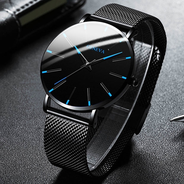 Ultra Thin Stainless Steel Mesh Belt Quartz Watch
