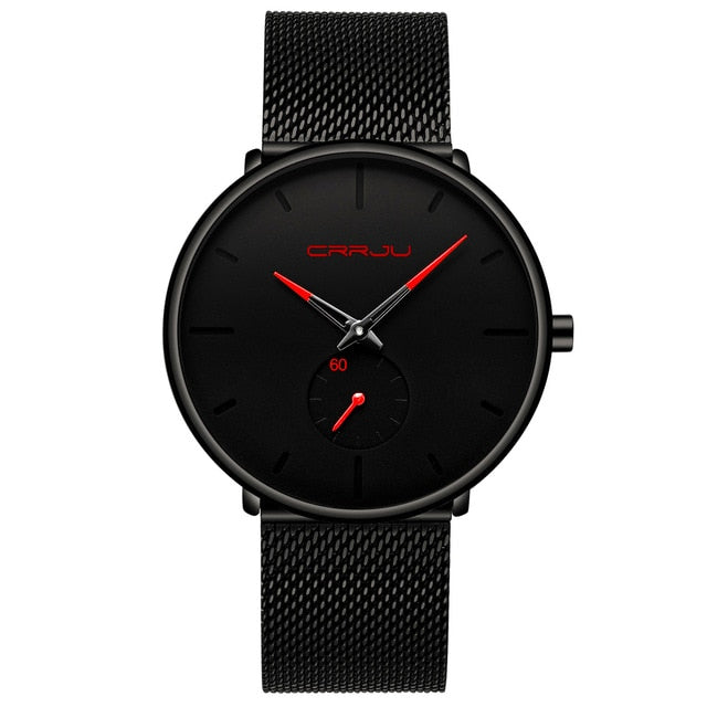 Quartz Casual Slim Mesh Steel Waterproof Sport Watch