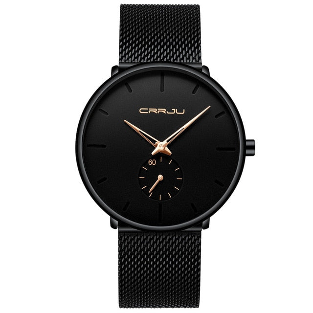 Quartz Casual Slim Mesh Steel Waterproof Sport Watch