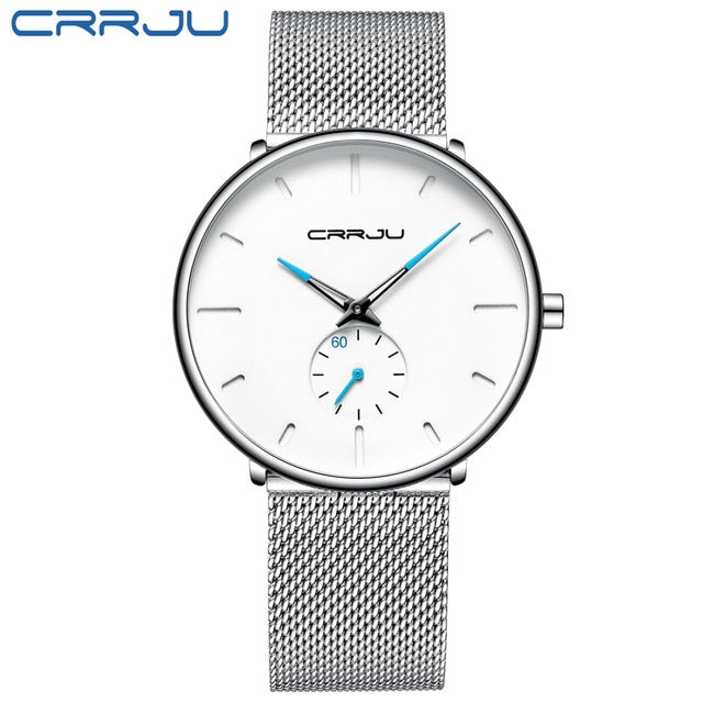 Quartz Casual Slim Mesh Steel Waterproof Sport Watch