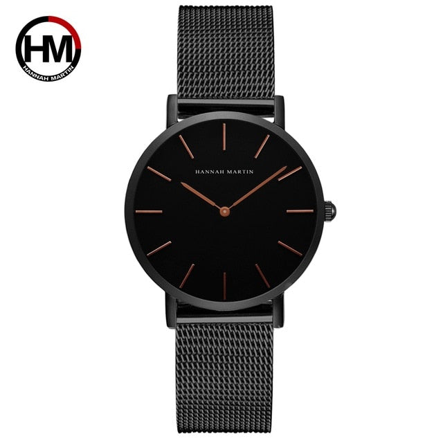 Quartz Movement 36mm  Stainless Steel Mesh Rose Gold Watch