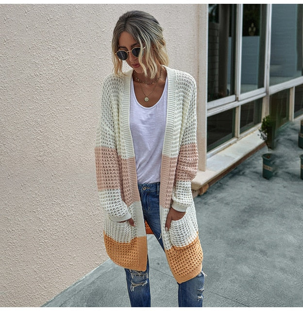 Long Sweater Cardigan Women Casual Long Sleeve Knitted Cardigans Tops Warm Autumn Winter Green Womans Clothes Fall 2020 Fashion