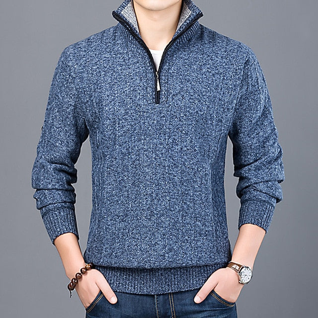 Men's Sweater Casual Pullover Half Zip Sweater