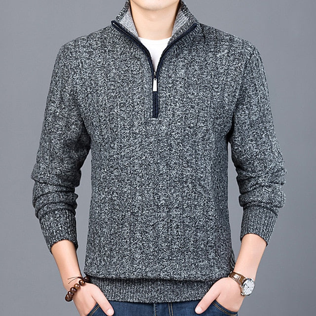 Men's Sweater Casual Pullover Half Zip Sweater