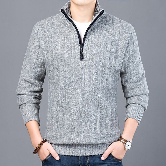 Men's Sweater Casual Pullover Half Zip Sweater