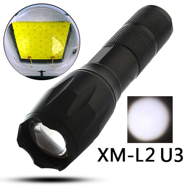 LED Flashlight Aluminum Waterproof Zoomable Torch Tactical Light