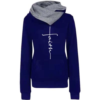 Faith Embroidered Sweatshirt Long Sleeve Pullover Hoodie