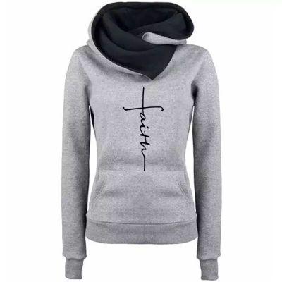 Faith Embroidered Sweatshirt Long Sleeve Pullover Hoodie