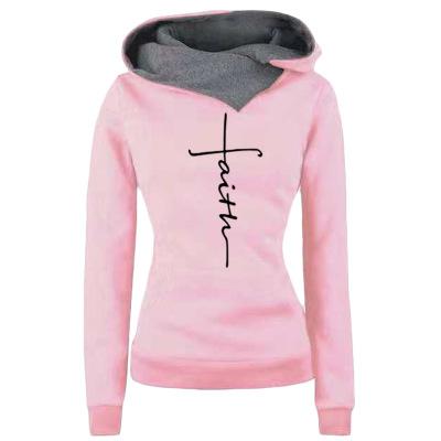 Faith Embroidered Sweatshirt Long Sleeve Pullover Hoodie
