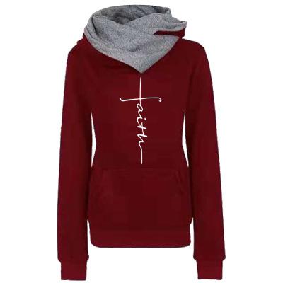 Faith Embroidered Sweatshirt Long Sleeve Pullover Hoodie