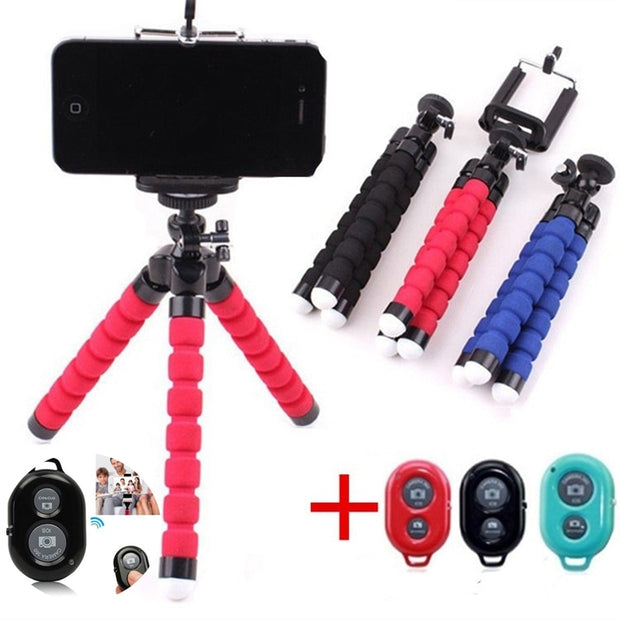 Mobile Phone Holder Flexible Tripod with Remote Control