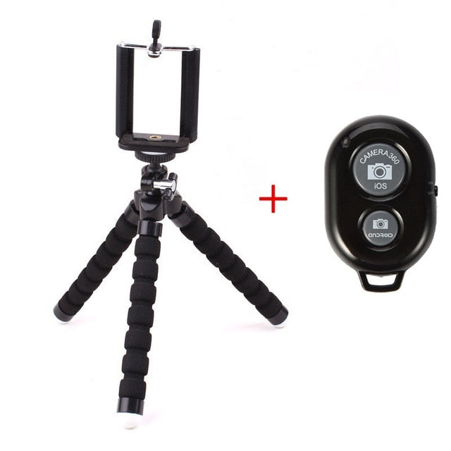 Mobile Phone Holder Flexible Tripod with Remote Control