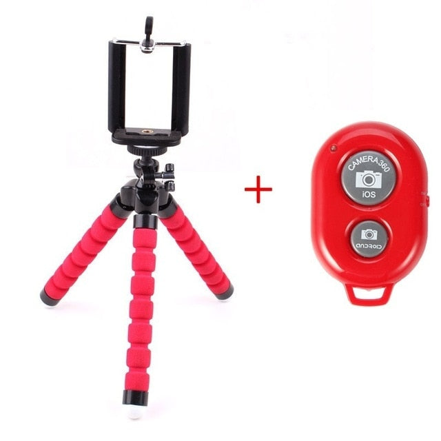 Mobile Phone Holder Flexible Tripod with Remote Control