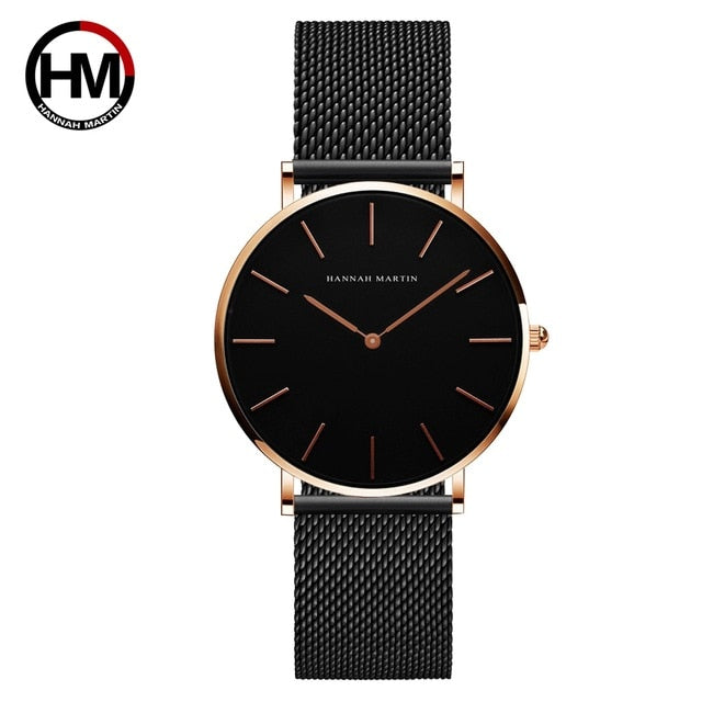 Quartz Movement 36mm  Stainless Steel Mesh Rose Gold Watch