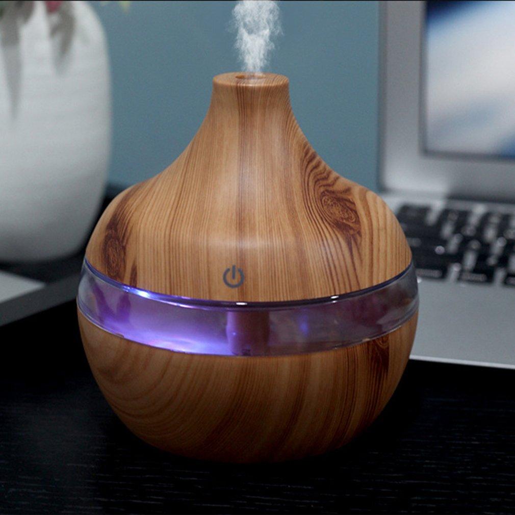 Wood Grain Essential Oil Aromatherapy Diffuser USB Charging With Soothing LED Night Light
