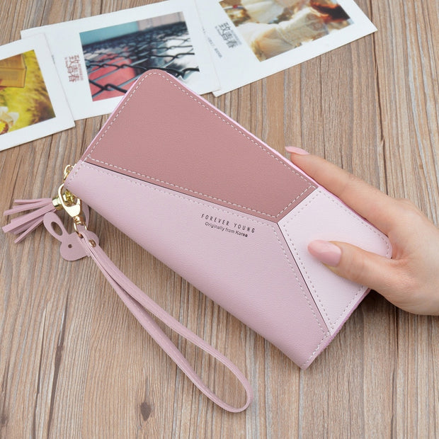 Leather Women Tassel Design Clutch Wallet