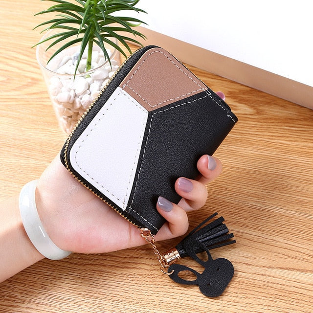 Leather Women Tassel Design Clutch Wallet