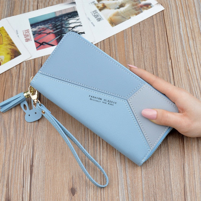 Leather Women Tassel Design Clutch Wallet