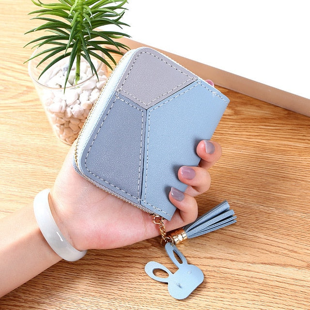 Leather Women Tassel Design Clutch Wallet