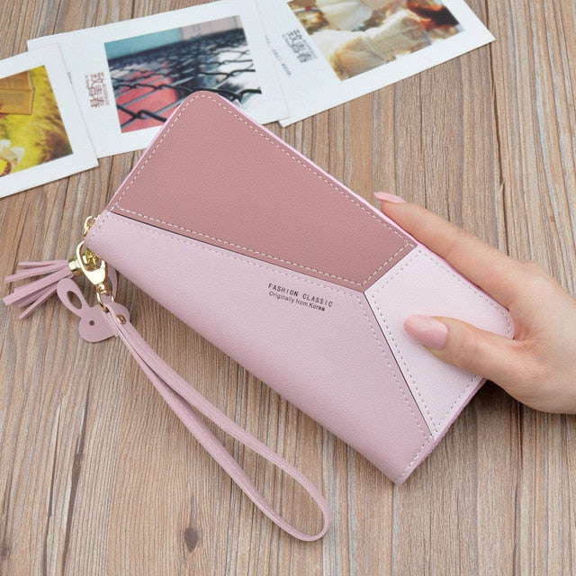 Leather Women Tassel Design Clutch Wallet