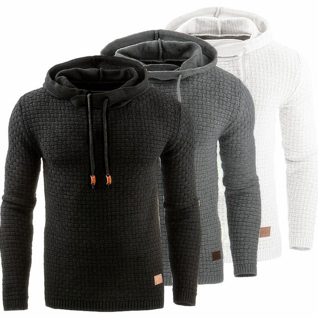 Knitted Men's Sweater Casual Hooded Pullover