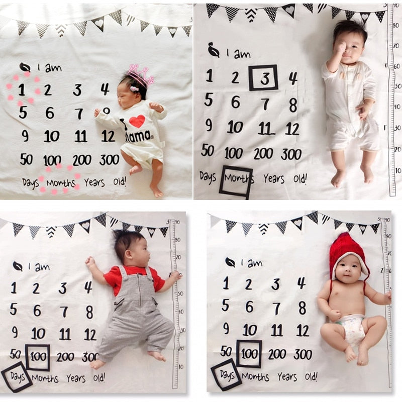 Monthly Growth Milestone Baby Blanket Photography