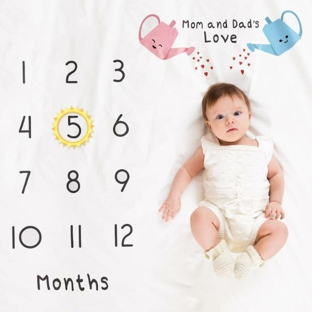 Monthly Growth Milestone Baby Blanket Photography