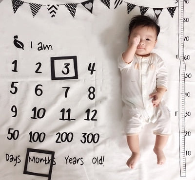 Monthly Growth Milestone Baby Blanket Photography