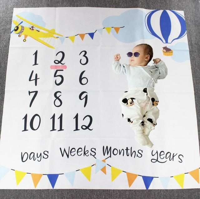 Monthly Growth Milestone Baby Blanket Photography