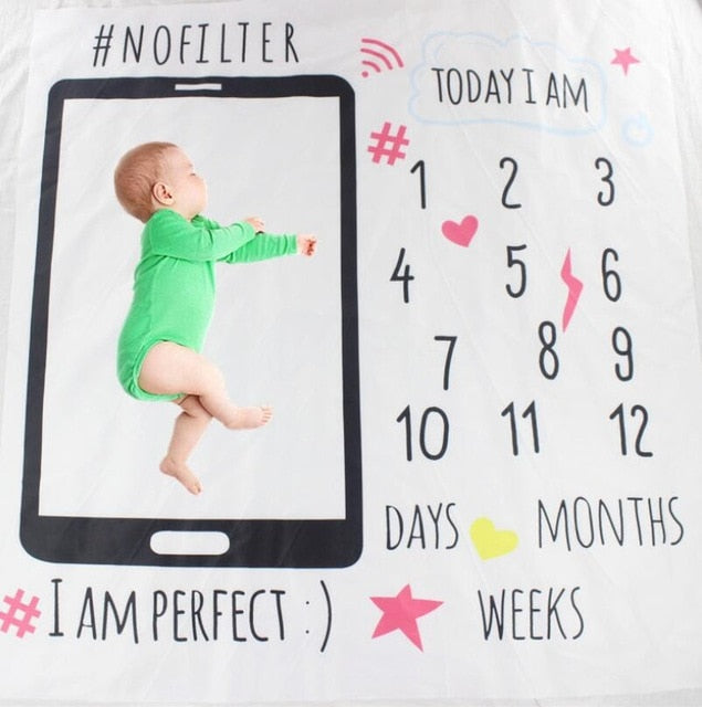 Monthly Growth Milestone Baby Blanket Photography
