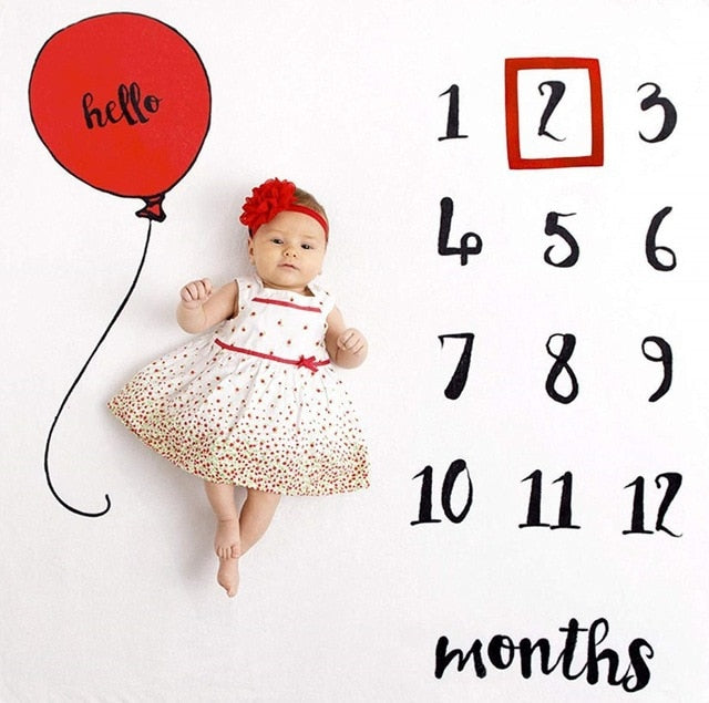Monthly Growth Milestone Baby Blanket Photography