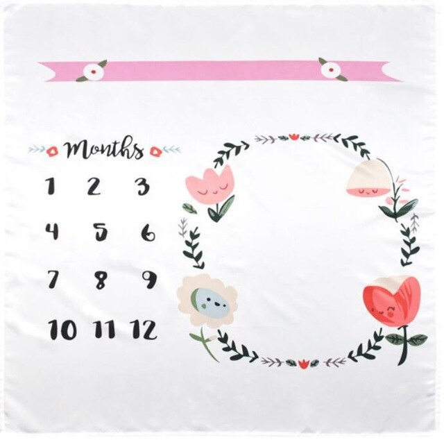 Monthly Growth Milestone Baby Blanket Photography