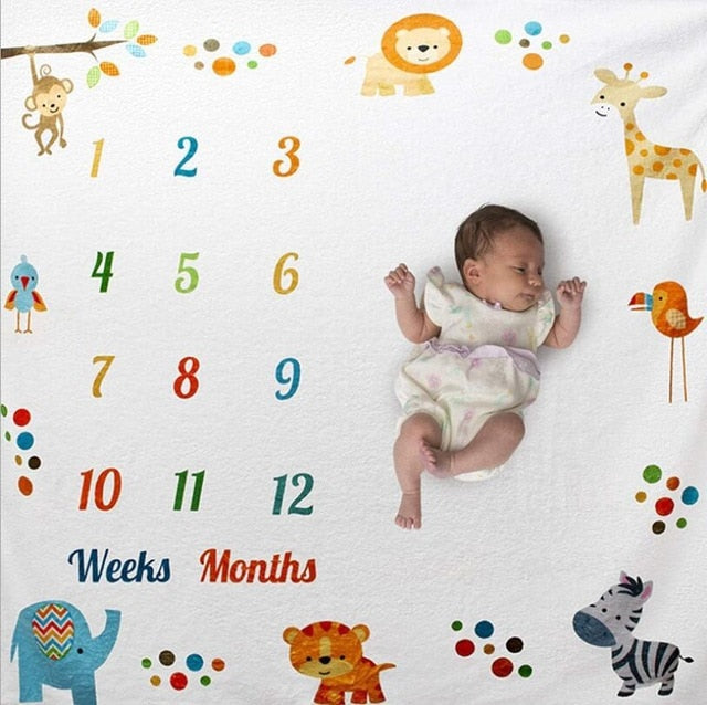 Monthly Growth Milestone Baby Blanket Photography