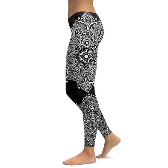 Women Plus Size Workout Printed Leggings