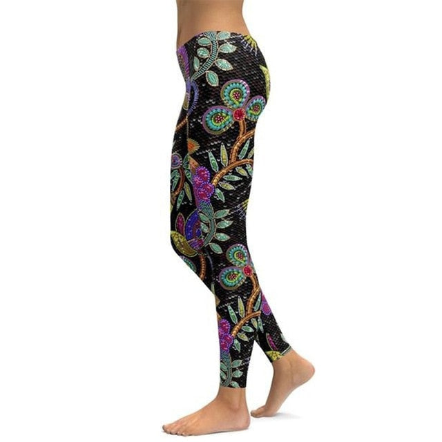 Women Plus Size Workout Printed Leggings